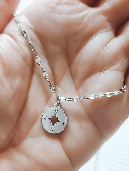 Dainty compass necklace new arrivals