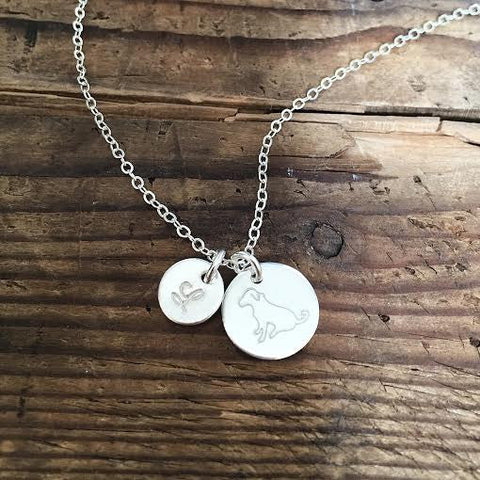Engraved Personalized *GOLD* Dog & Initial Disc Necklace
