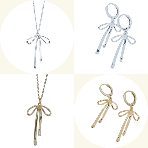 Large Bow Huggie Hoop Earrings *Choose your metal*