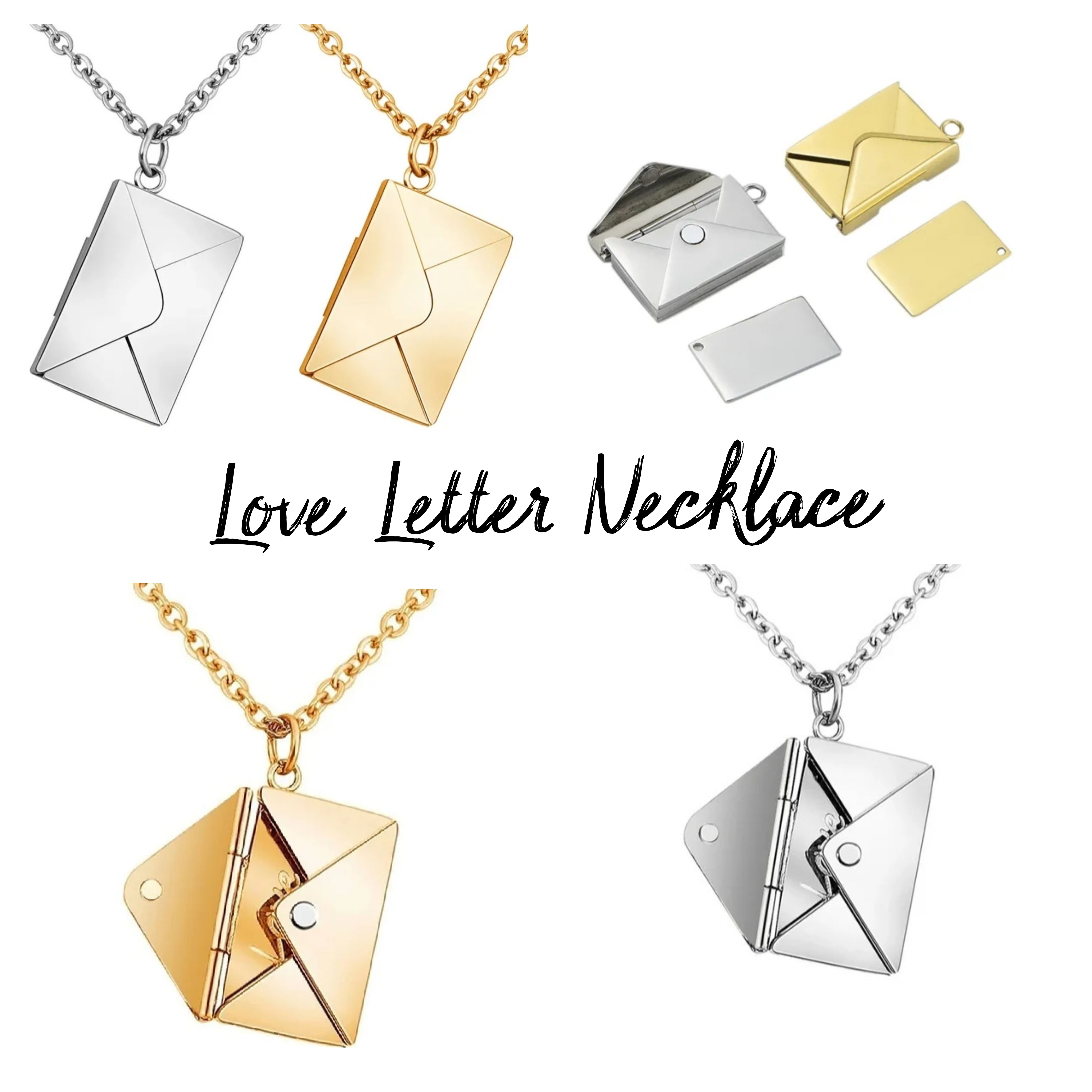 NEW for Engraving Personalized Letter w Envelope Love Letter Neckl Jewelz by Angie