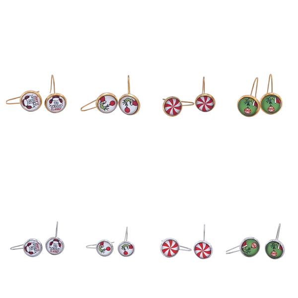 Holiday Exclusive Glass Dome Dangle Earrings *Choose Your Setting Metal & Style*