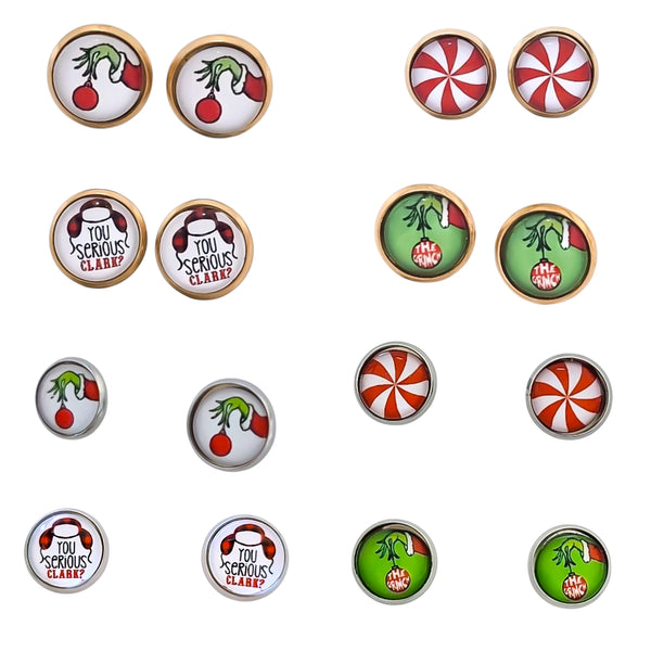 Holiday Exclusive Glass Dome Dangle Earrings *Choose Your Setting Metal & Style*