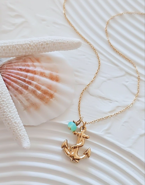 Anchor Charm Nautical Ocean Beach NECKLACE *choose your metal*