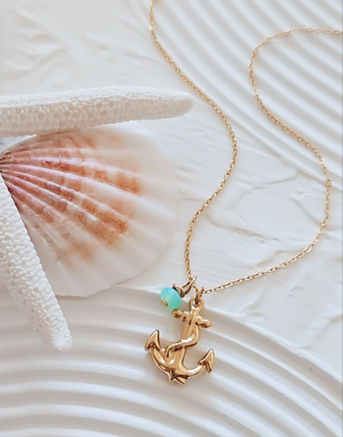 Anchor Charm Nautical Ocean Beach NECKLACE *choose your metal*