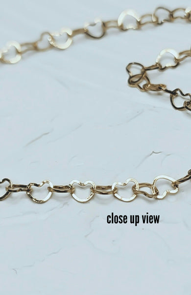 New Dainty Hearts Link Chain Necklace *Choose your Metal*