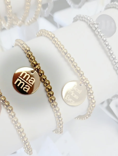 Beaded mama Bracelet *Choose your metal*