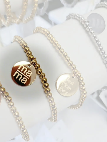 Beaded mama Bracelet *Choose your metal*