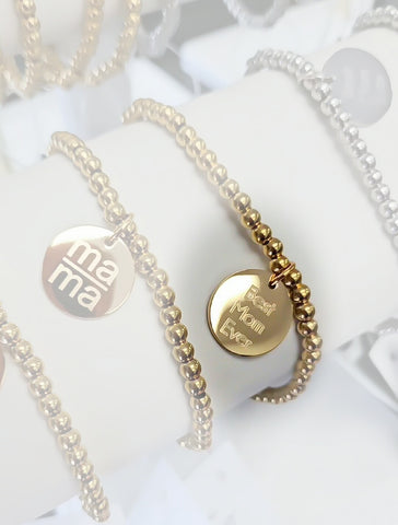 Beaded Best Mom Ever Bracelet *Choose your metal*