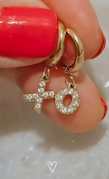 Hugs and Kisses CZ Mismatch X O Huggie Hoop Earrings *OBSESSED!* Choose Your Metal
