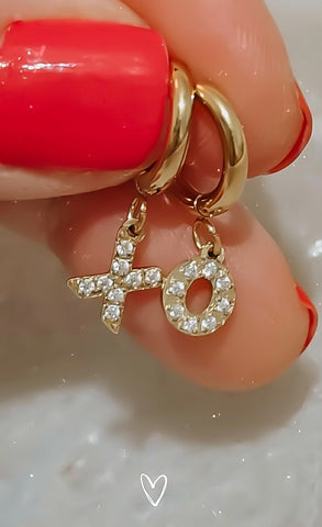 Hugs and Kisses CZ Mismatch X O Huggie Hoop Earrings *OBSESSED!* Choose Your Metal