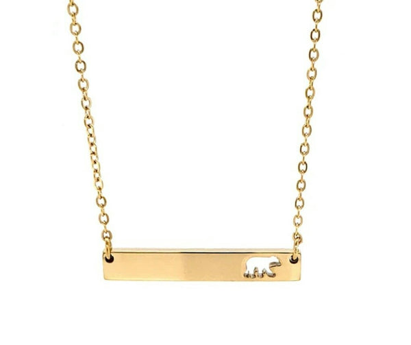 NEW for Engraving: Horizontal Bar Mama Bear *Choose Your Metal*