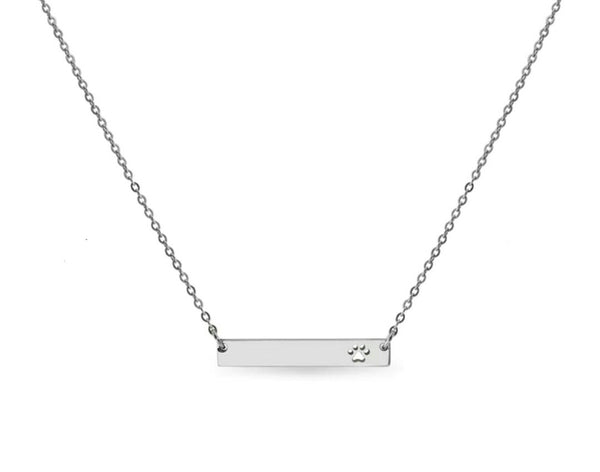 NEW for Engraving: Animal Lovers Horizontal Bar Paw Print *Choose Your Metal*