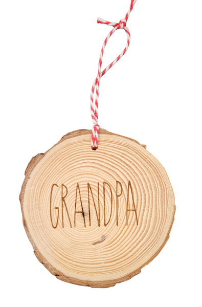 Wood Slice Word Ornament *Choose your ornament from the drop-down menu*