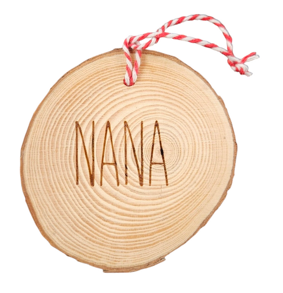 Wood Slice Word Ornament *Choose your ornament from the drop-down menu*