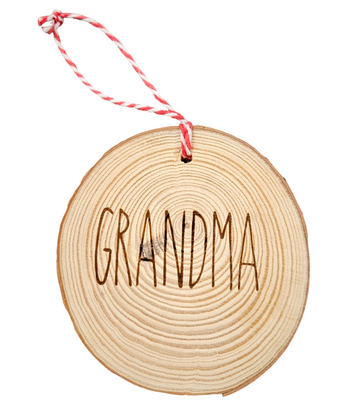 Wood Slice Word Ornament *Choose your ornament from the drop-down menu*