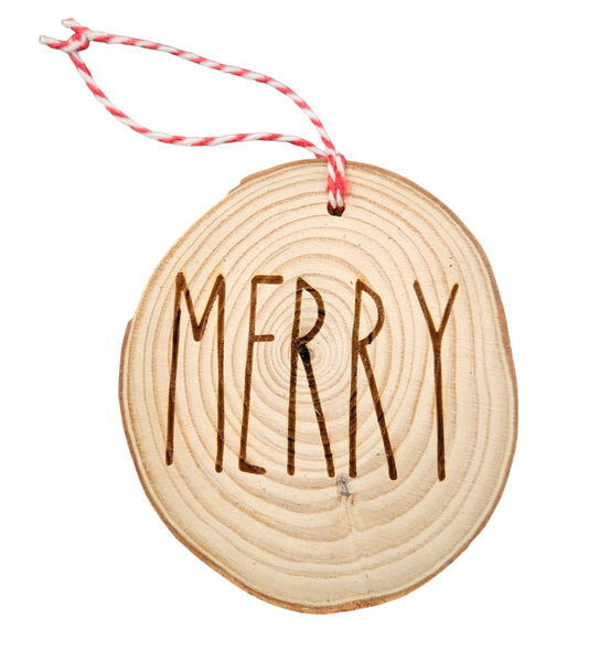 Wood Slice Word Ornament *Choose your ornament from the drop-down menu*