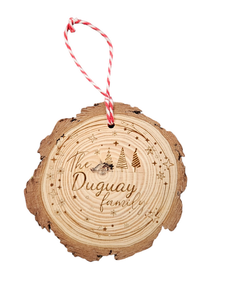 Customized Family Wood Slice Ornament