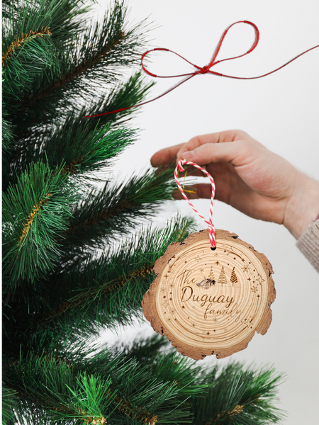 Customized Family Wood Slice Ornament