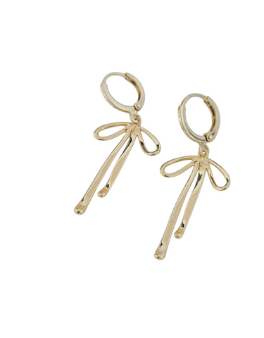 Large Bow Huggie Hoop Earrings *Choose your metal*