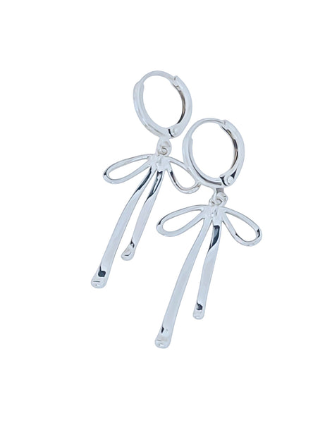 Large Bow Huggie Hoop Earrings *Choose your metal*