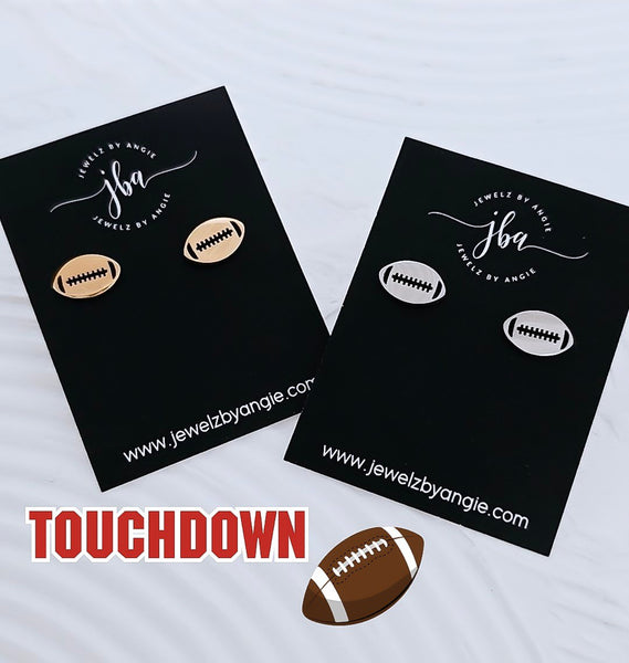 New Sports Studs: Football Earrings *Choose your Metal*
