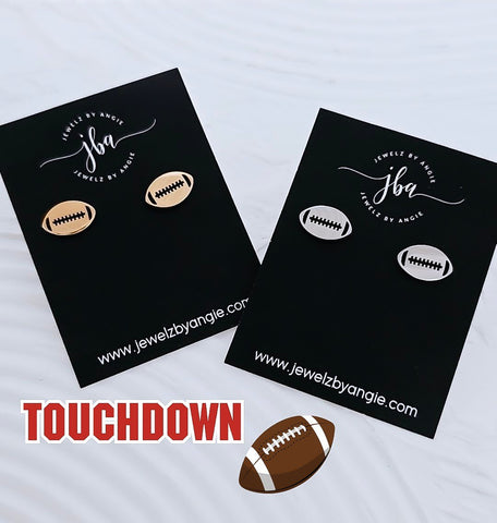 New Sports Studs: Football Earrings *Choose your Metal*