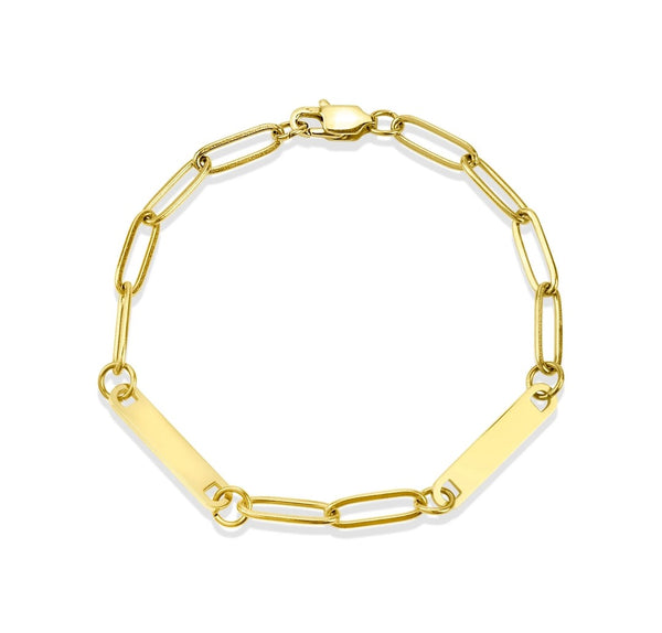 *RESTOCKING SOON* NEW: ENGRAVEABLE Double Bar Paperclip Chain Bracelet  * Choose from Silver or Gold*