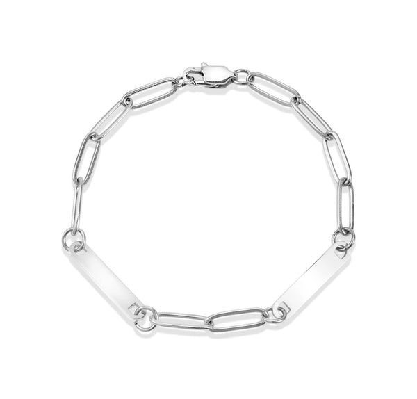 *RESTOCKING SOON* NEW: ENGRAVEABLE Double Bar Paperclip Chain Bracelet  * Choose from Silver or Gold*