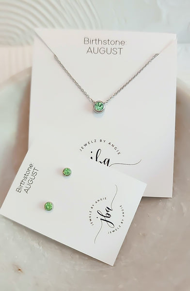 Dainty CZ Birthstone Solitaire Necklace *Choose Your Birthstone and Metal*