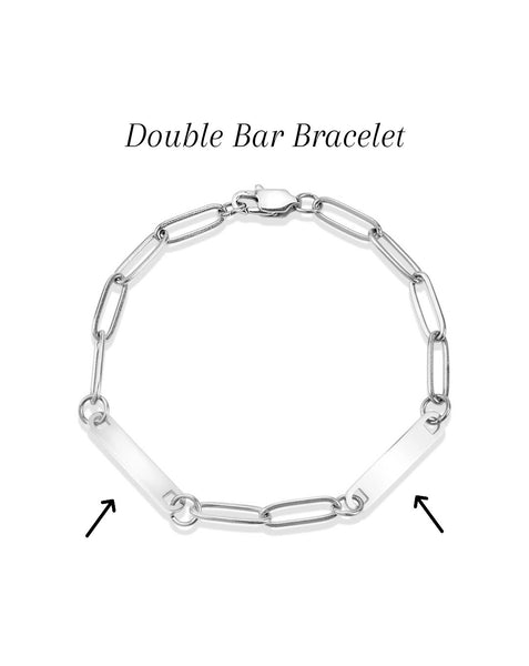 *RESTOCKING SOON* NEW: ENGRAVEABLE Double Bar Paperclip Chain Bracelet  * Choose from Silver or Gold*