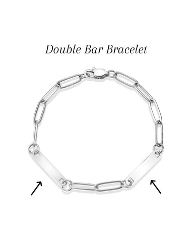 *RESTOCKING SOON* NEW: ENGRAVEABLE Double Bar Paperclip Chain Bracelet  * Choose from Silver or Gold*