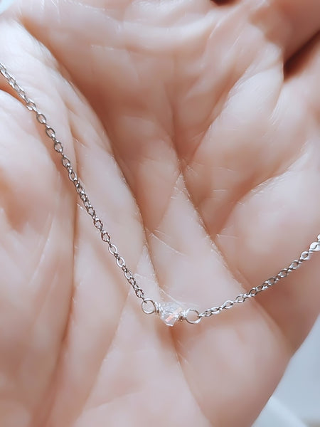Dainty Faceted Crystal Focal Necklace * CHOOSE YOUR METAL*