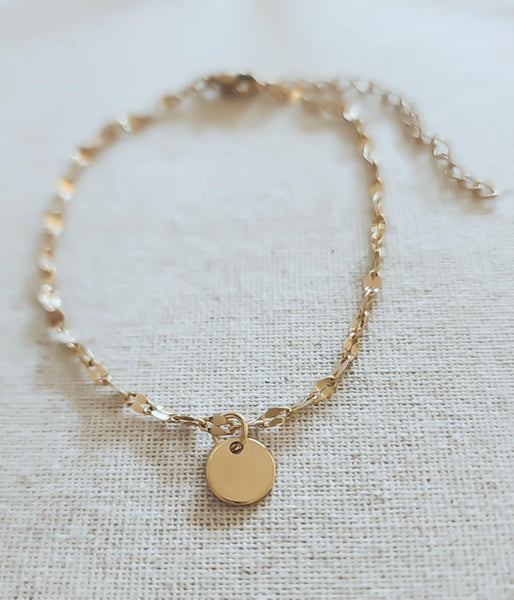 New Dainty Dap Disc Tag Bracelet  * Choose your Metal*
