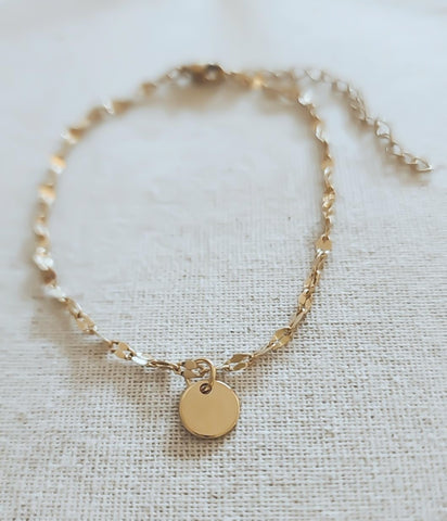 New Dainty Dap Disc Tag Bracelet  * Choose your Metal*