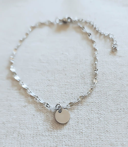 New Dainty Dap Disc Tag Bracelet  * Choose your Metal*