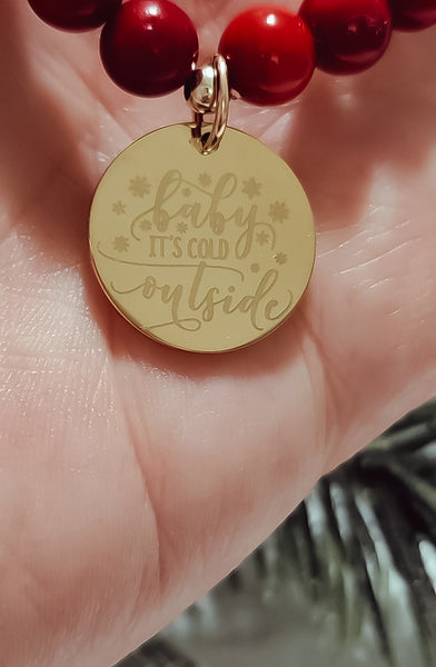 *Holiday Exclusive* Luxe Red South Sea Pearl Baby it's cold outside Bracelet