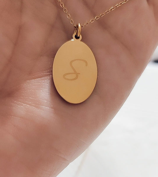 NEW for Engraving: Oval Tag Necklace *Choose Your Metal*