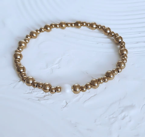 New The Perfect Beaded Luxe 6mm Shell Pearls w/ 3+5mm Beads Mix Bracelet *Choose your metal*