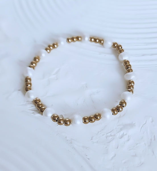 New The Perfect Beaded Luxe Shell Pearls w/ 4mm Beads Bracelet *Choose your metal*