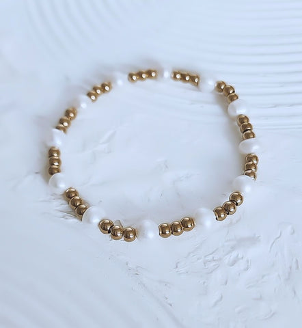 New The Perfect Beaded Luxe Shell Pearls w/ 4mm Beads Bracelet *Choose your metal*