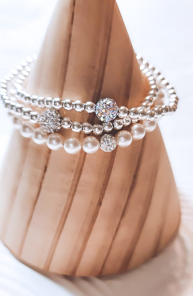 Luxe South Sea Shell Pearl w/ Pave Focal Bracelet