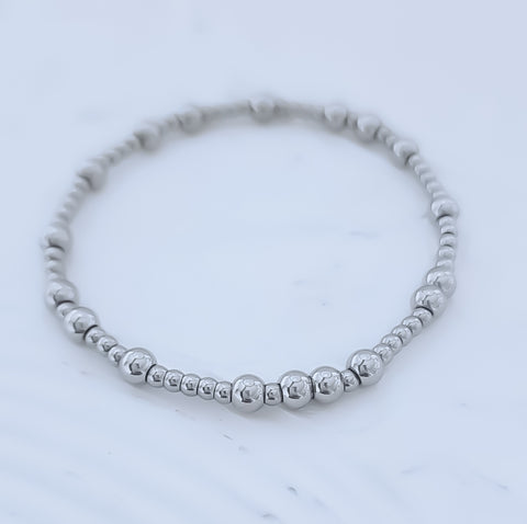 New The Perfect Beaded 3mm & 5mm Beads Mix Bracelet *Choose Your Metal*