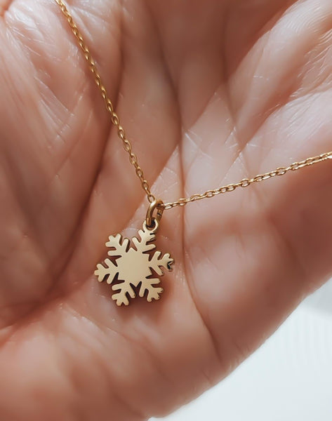 New Engraveable Snowflake Charm Necklace  *Choose your Metal*