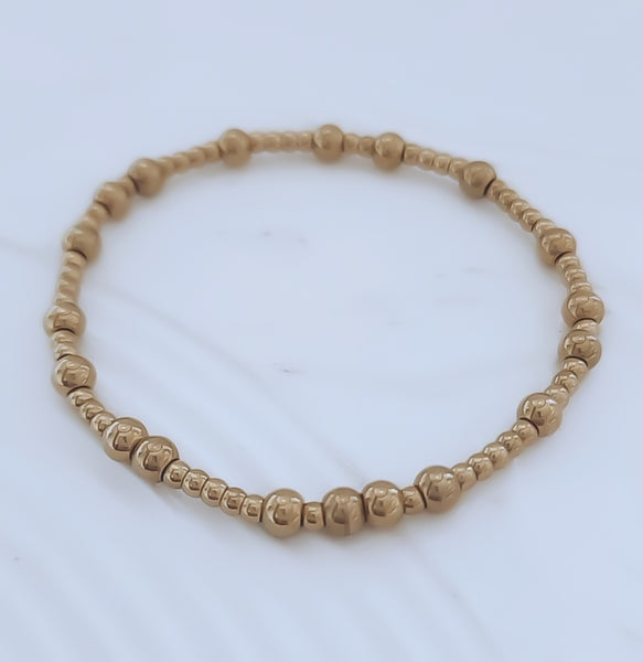 New The Perfect Beaded 3mm & 5mm Beads Mix Bracelet *Choose Your Metal*