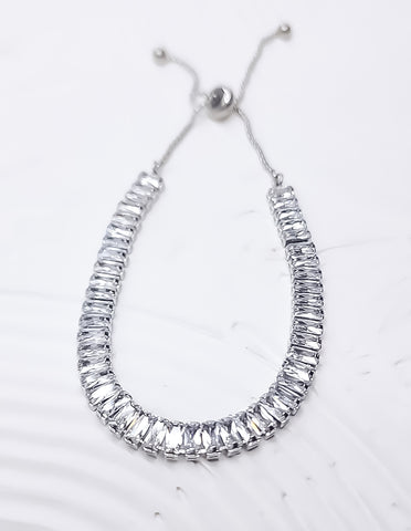 New Luxe CZ Baguette Adjustable Bracelet  *Choose your Metal*