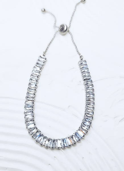 New Luxe CZ Baguette Adjustable Bracelet  *Choose your Metal*