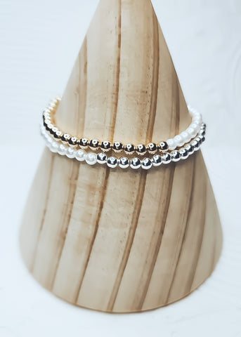 Half & Half Luxe South Sea Pearls Bracelet *Choose Your Metal*