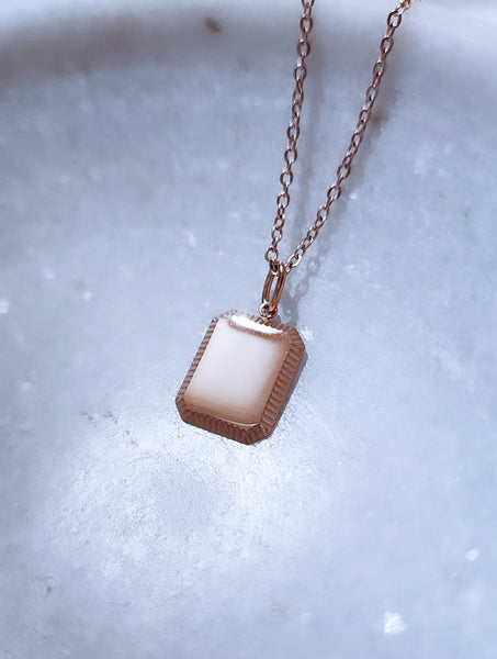 NEW for Engraving: Bevelled Rectangle Tag Necklace *Choose Your Metal*