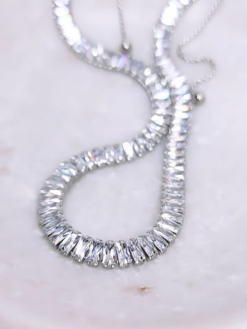 New Luxe CZ Baguette Adjustable Necklace *Choose your Metal*