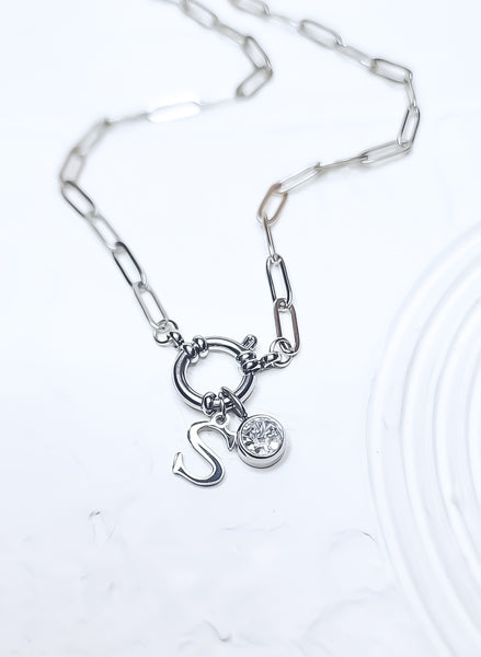New Paperclip Initial Necklace *Choose your Metal and Letter*